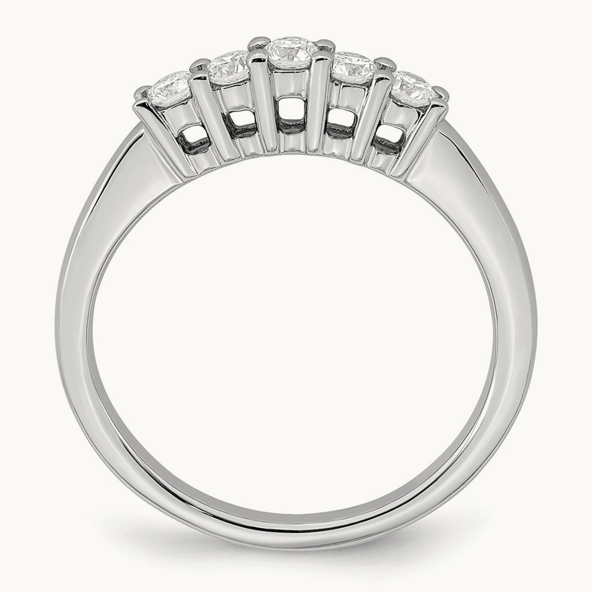 5-Stone Diamond Band, 14K White Gold