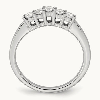 5-Stone Diamond Band, 14K White Gold