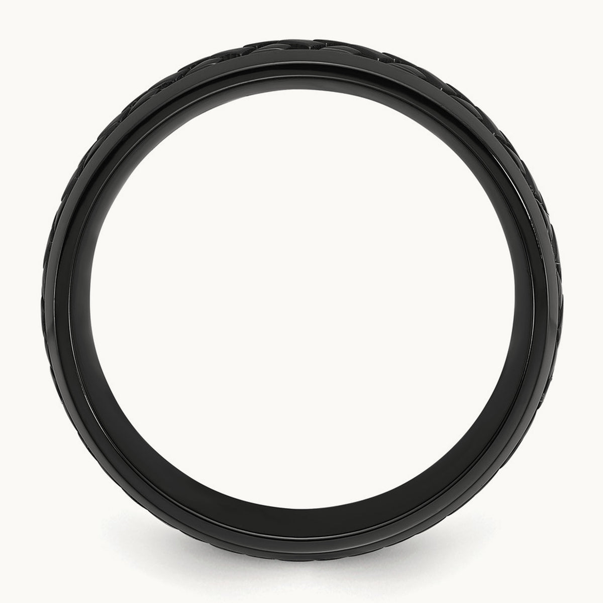 Black Zirconium Polished Grooved Band, 8mm