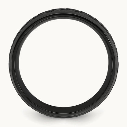 Black Zirconium Polished Grooved Band, 8mm