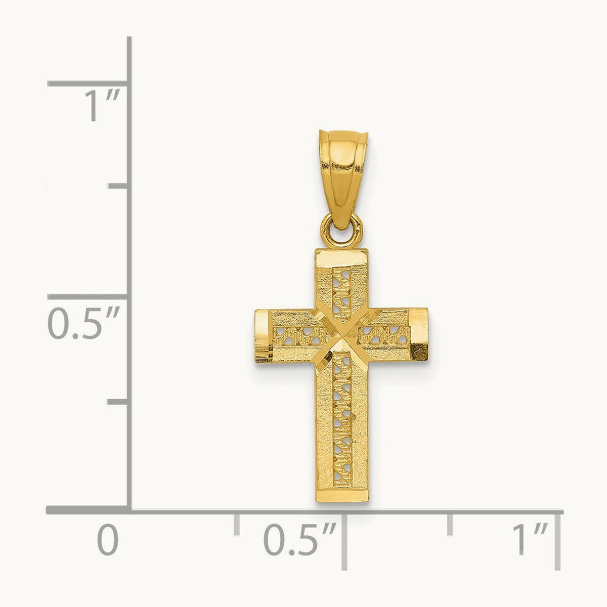 Diamond-cut Cross w/X Center Pendant, 14K