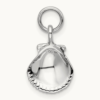 Seashell Pendant, 14K White Gold