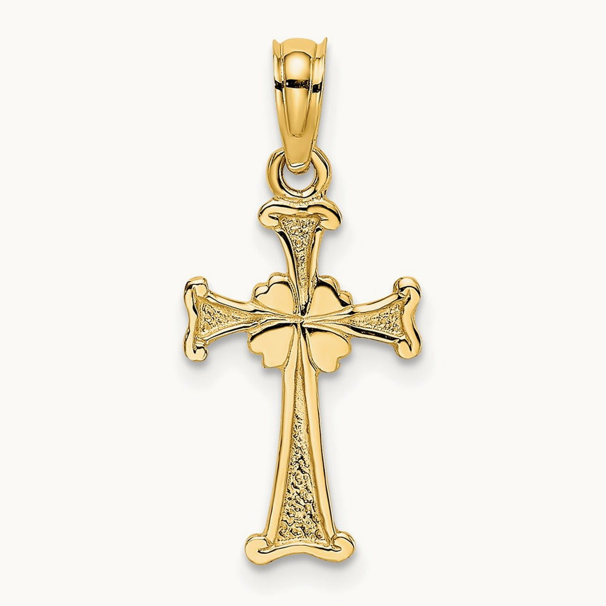 4-Leaf Clover Cross Charm, 14K