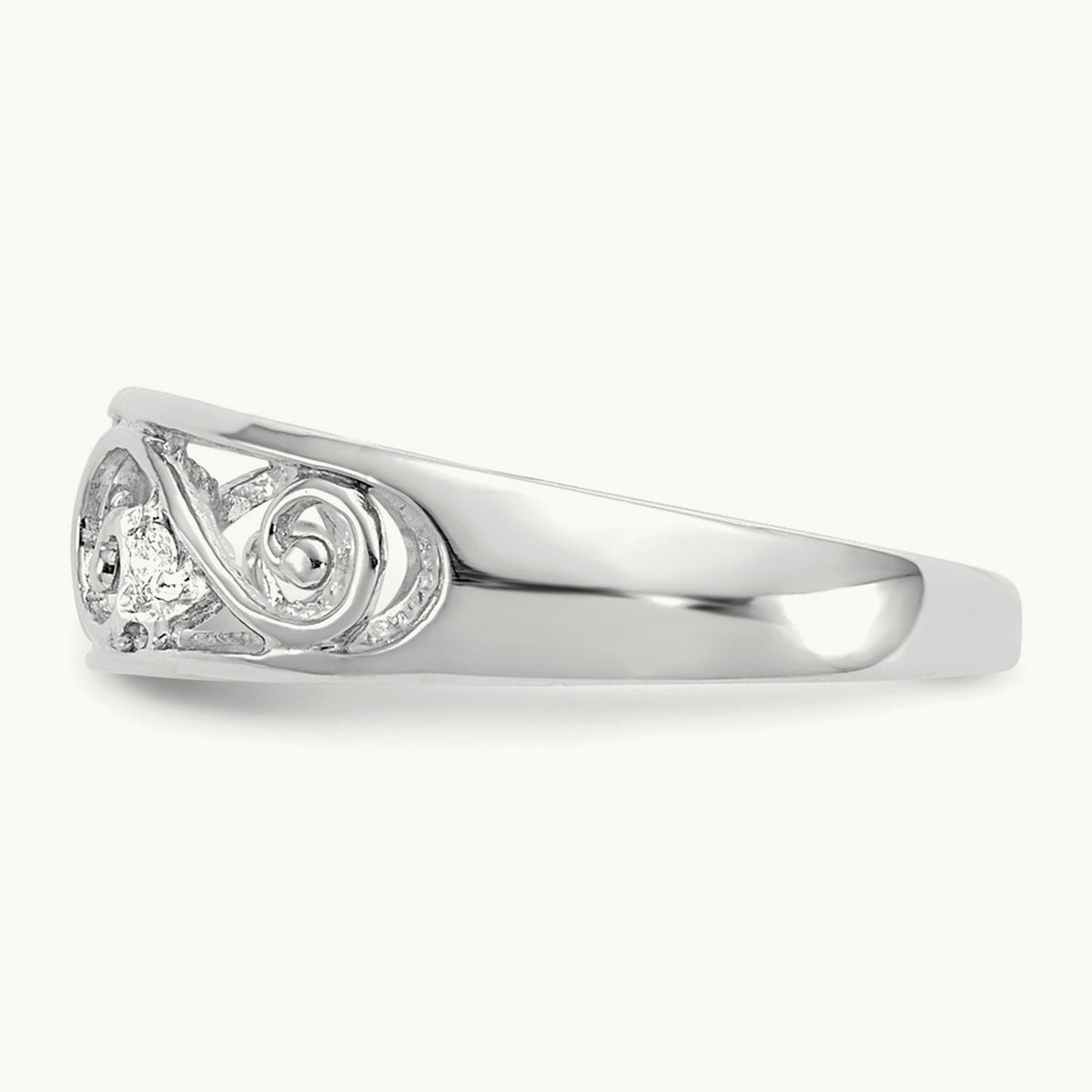 Diamond Scroll Toe Ring — 14K White Gold