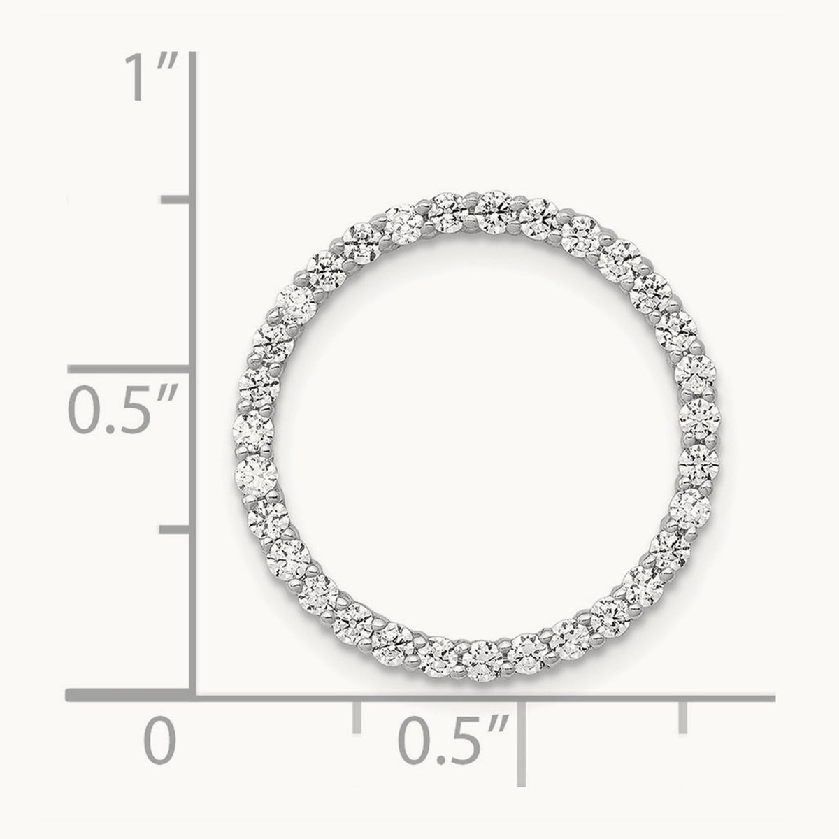 Diamond Circle Chain Slide — 14K White Gold, 17mm