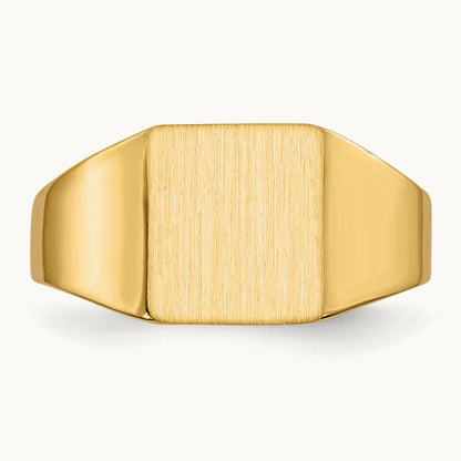 8.5x9. Closed Back Signet Ring, 0mm, 14K