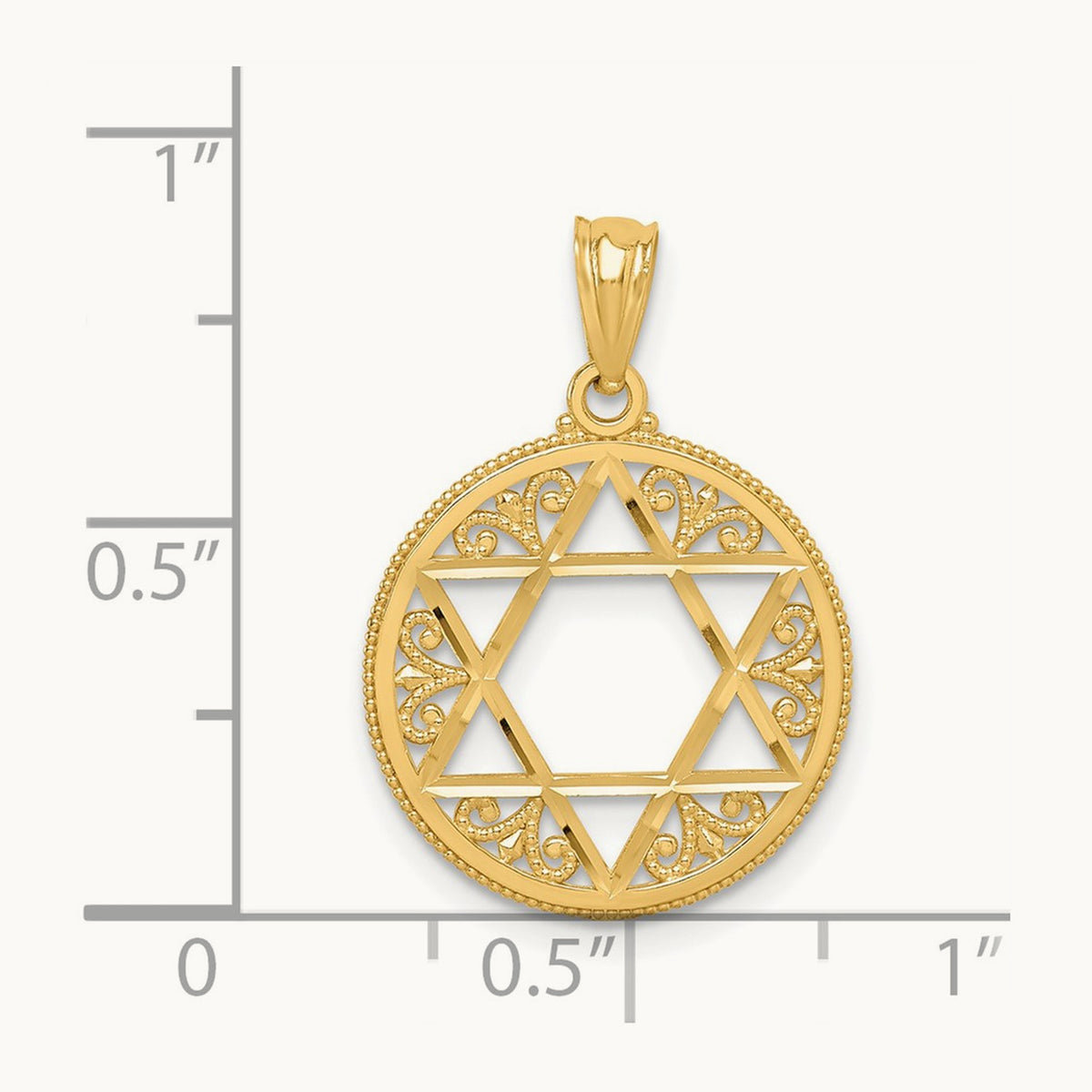 Filigree Star of David Pendant, 14K