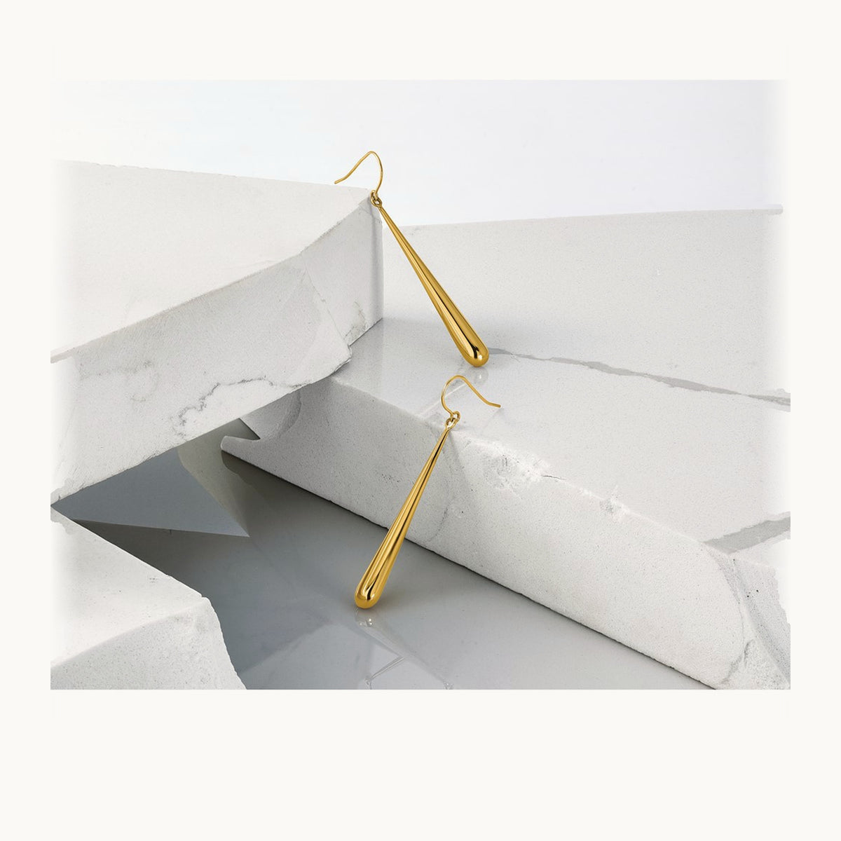 Polished Shepherd Hook Earrings — 10K Yellow Gold