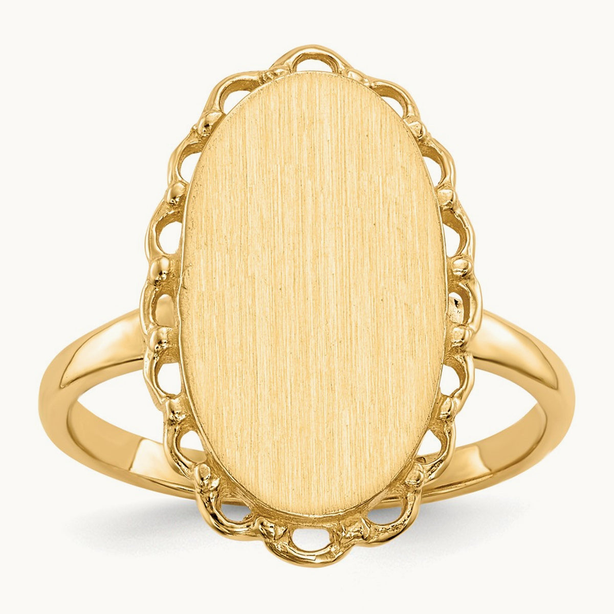 9.0x16. Open Back Signet Ring, 0mm, 14K