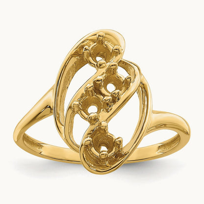 Genuine 4 Stone Mother's Ring, 14K