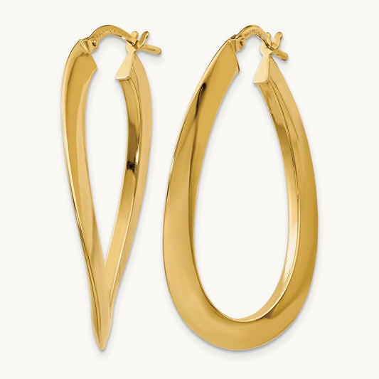 Polished Twisted Oval Hoop Earrings — Leslie's — photo set