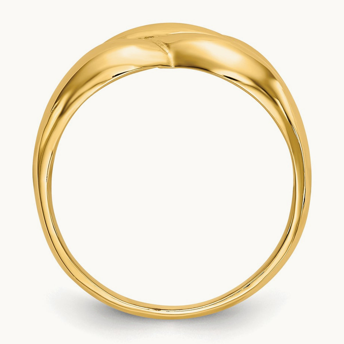 Polished Twisted Dome Ring, 14K