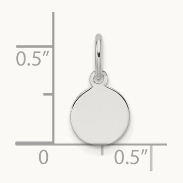Plain .009 Gauge Round Engravable Disc Charm — 13.2mm