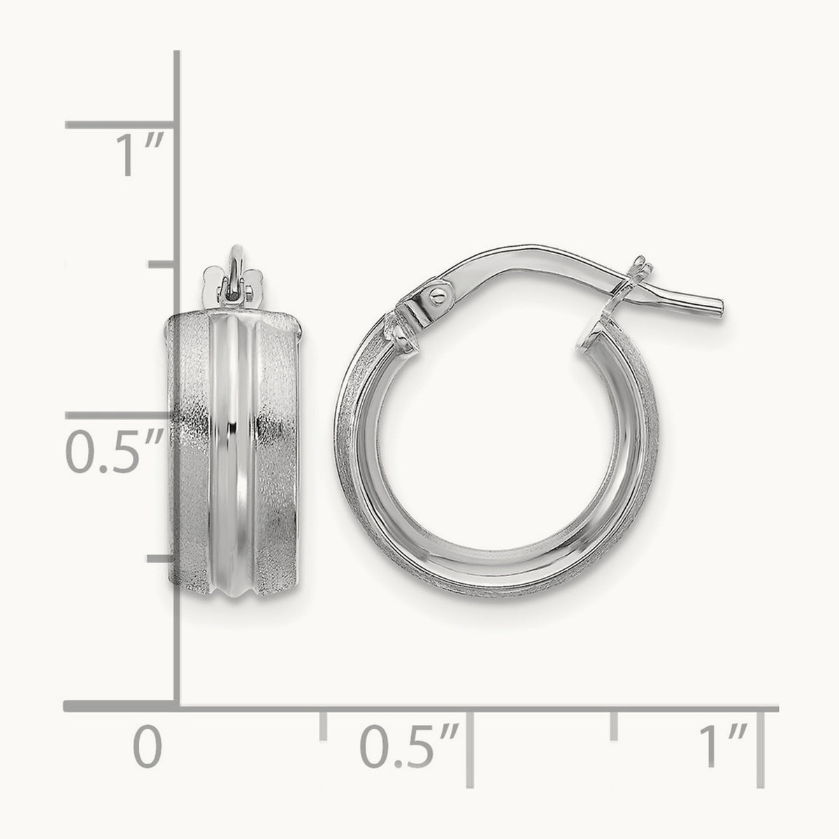 Polished and Satin Round Hoop Earrings — Leslie's