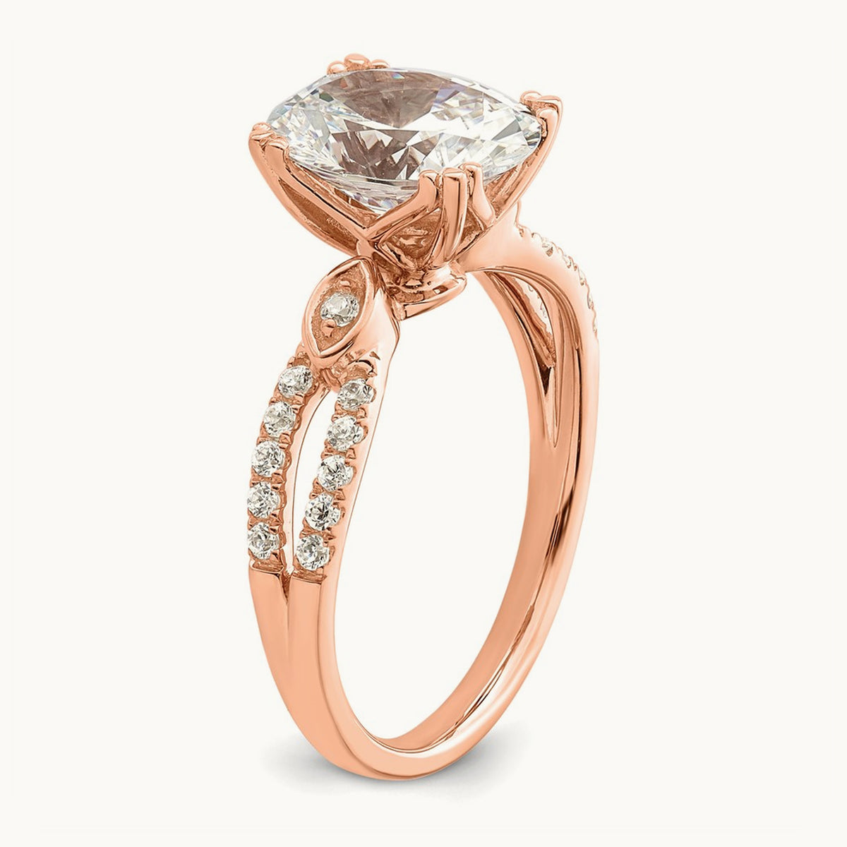 Oval Semi-Mount Engagement Ring — 2 ct, 7