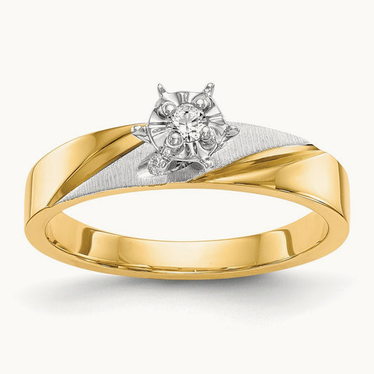AA Quality Trio Complete Engagement Ring, 14K