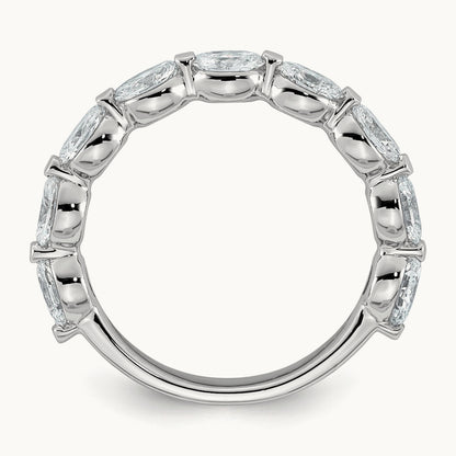 Oval Shape Stones Wedding Band, 1.25-1.75 ct tw Lab-Grown Diamond — 1 3/4 ct, 14K White Gold