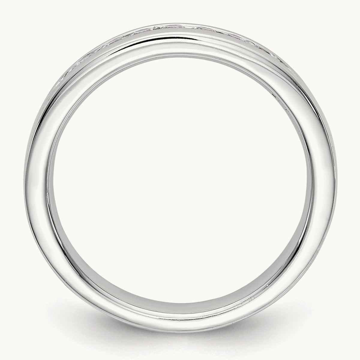 7-Stone Diamond Channel Band, 14K White Gold