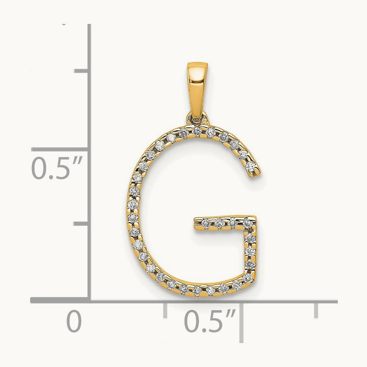 Diamond Letter G Initial Pendant, 14K