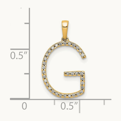 Diamond Letter G Initial Pendant, 14K