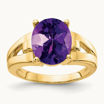11x9mm Oval Amethyst ring, 14K