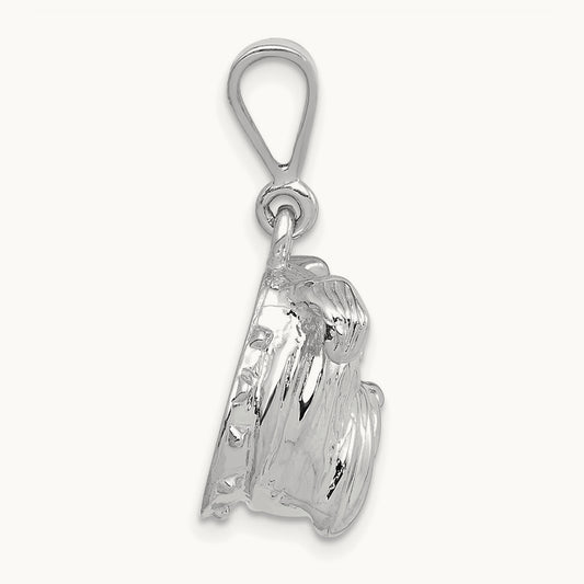 Bulldog Pendant — 14K White Gold
