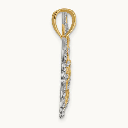 Butterfly Pendant, 14K with Rhodium