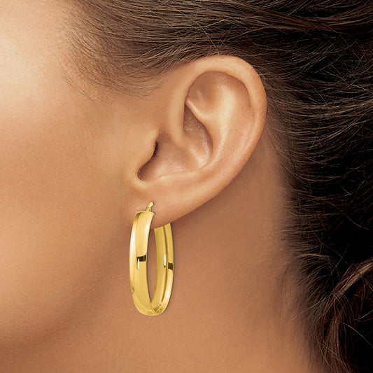 Polished Oval Hoop Earrings — photo set