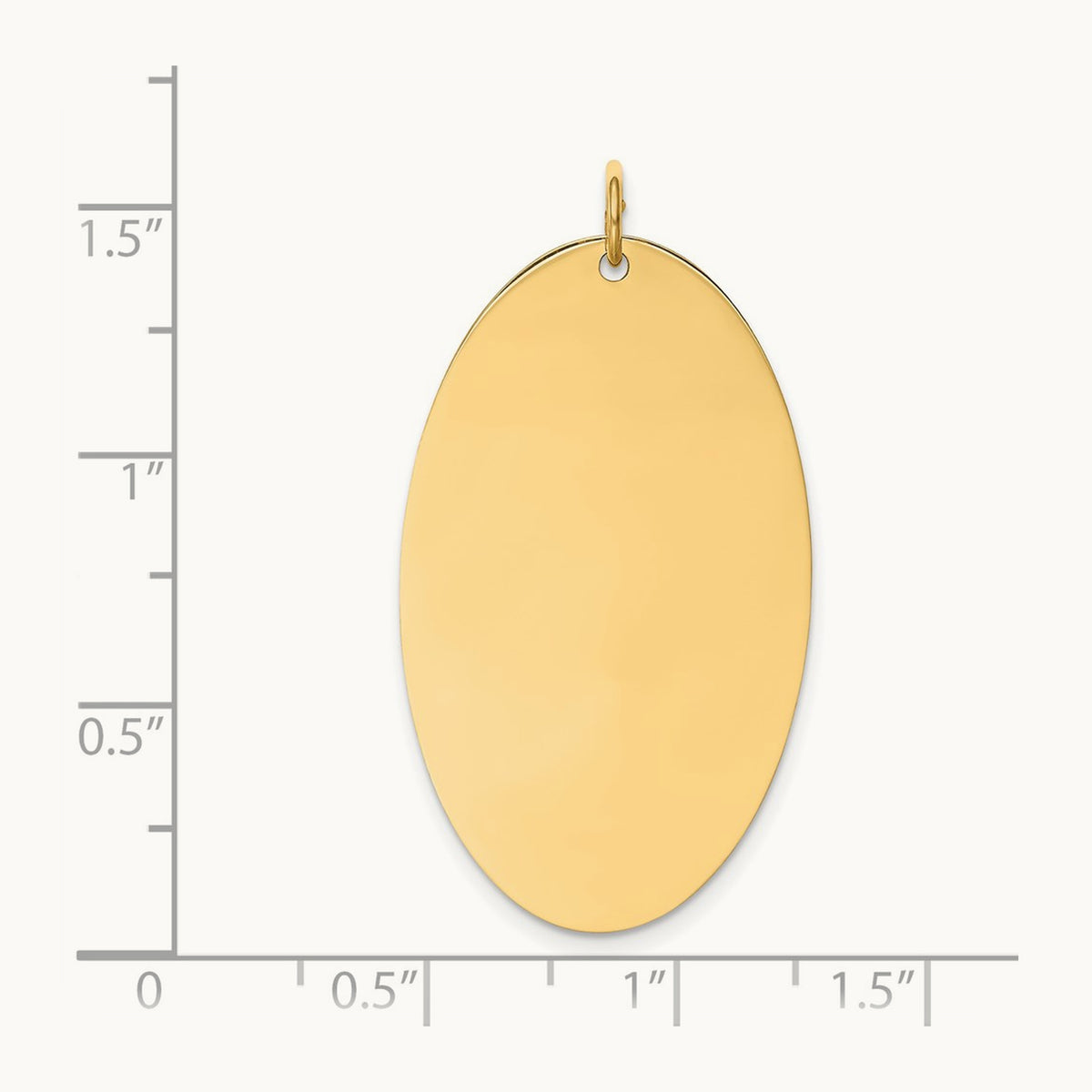 Plain .013 Gauge Engravable Elliptical Disc Charm — 38mm