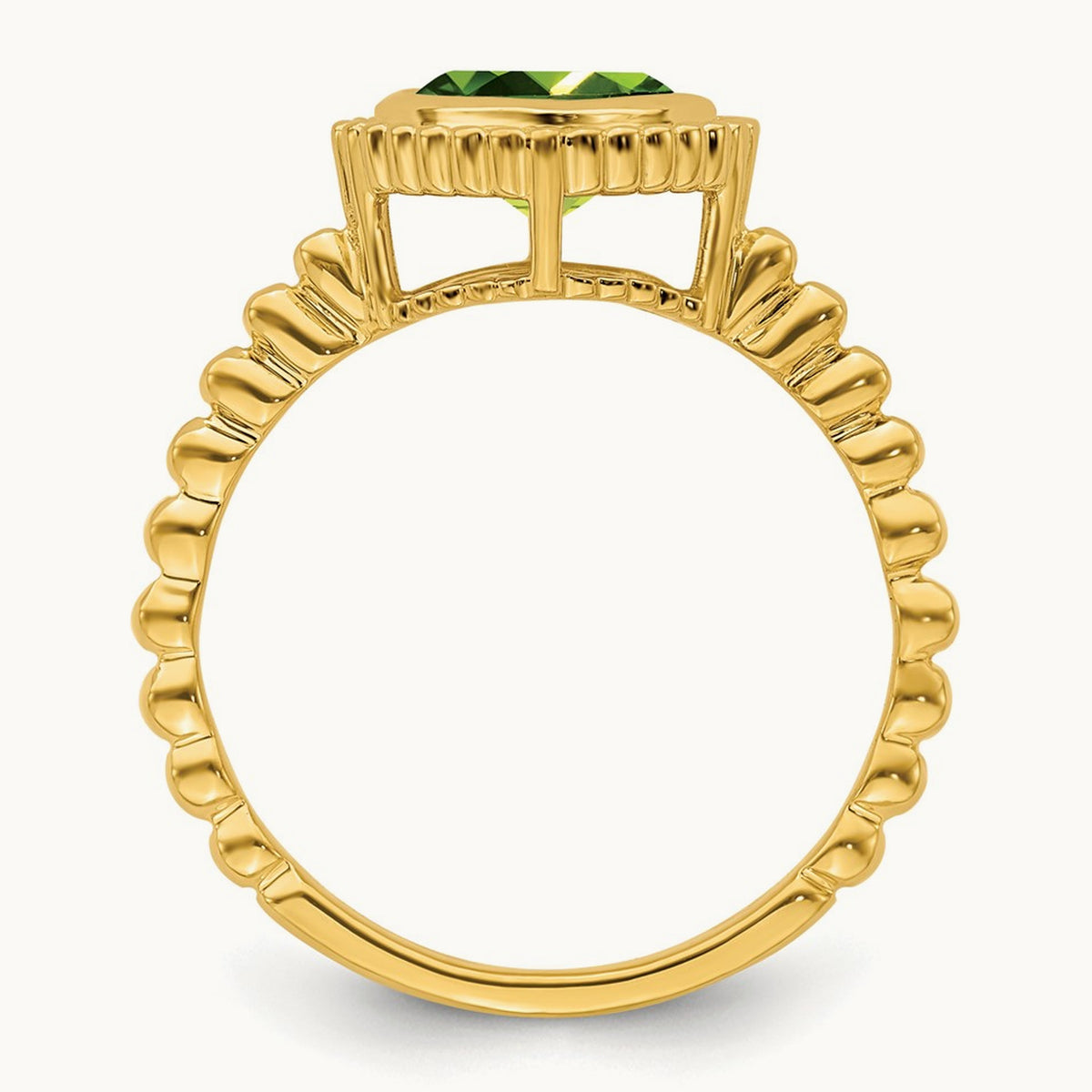 Cushion Peridot Ring, 14K
