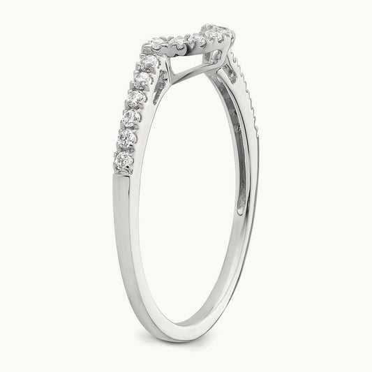 Diamond Contour Wedding Band, 14K White Gold