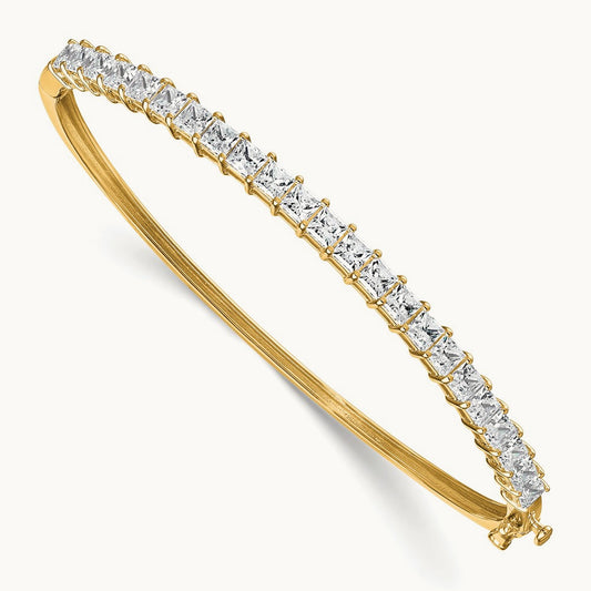 Hinged Bangle, 4.00 ct tw Lab-Grown Diamond — 14K Yellow Gold
