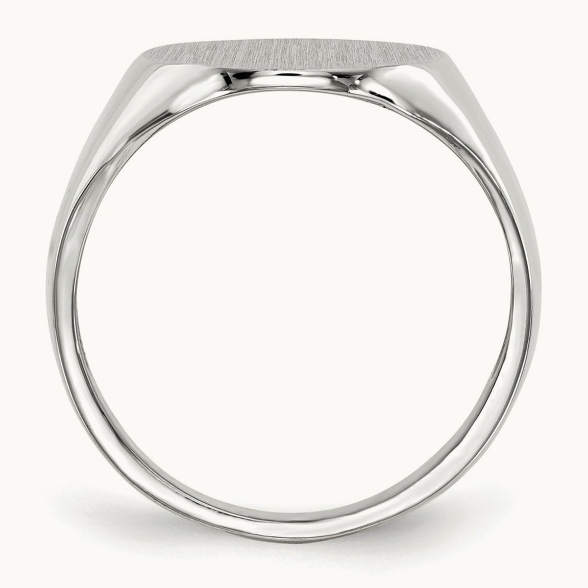 15.0x18. Closed Back Mens Signet Ring, 5mm, 14K White Gold