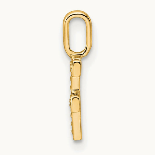 Diamond Letter F Initial Pendant, 14K Gold
