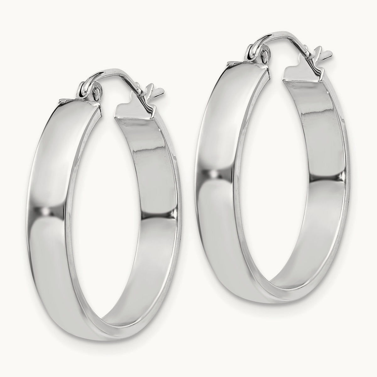 Polished Hoop Earring, 14K White Gold