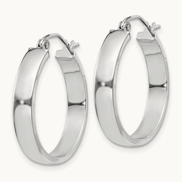 Polished Hoop Earring, 14K White Gold