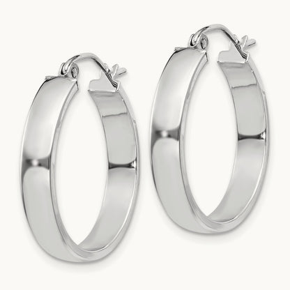 Polished Hoop Earring, 14K White Gold