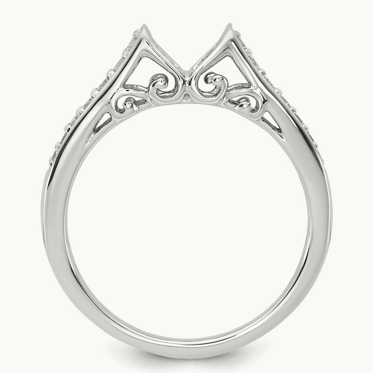 Semi-Mount Peg Set Engagement Ring, 0.20 ct tw Lab-Grown Diamond