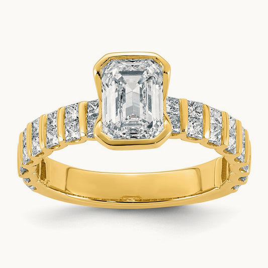 Emerald-cut Center Engagement Ring, 2.50 ct tw Lab-Grown Diamond