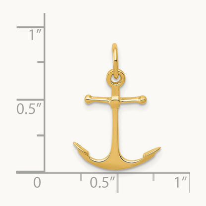 3D Anchor Charm, 14K