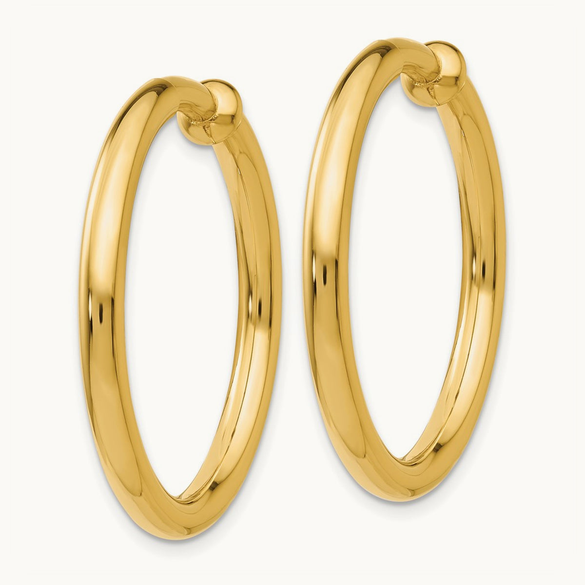 Non-Pierced Hoop Earrings, 14K