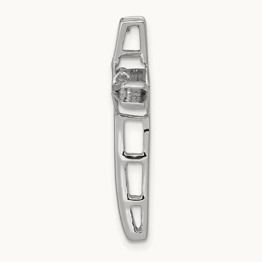 1/15ct. Vibrant Moving Diamond Cross Chain Slide, 14K White Gold