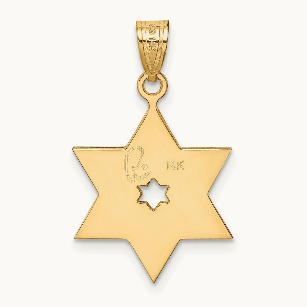 Star Of David Pendant, 14K Two-tone