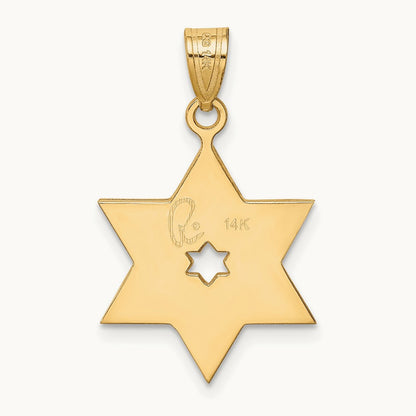 Star Of David Pendant, 14K Two-tone