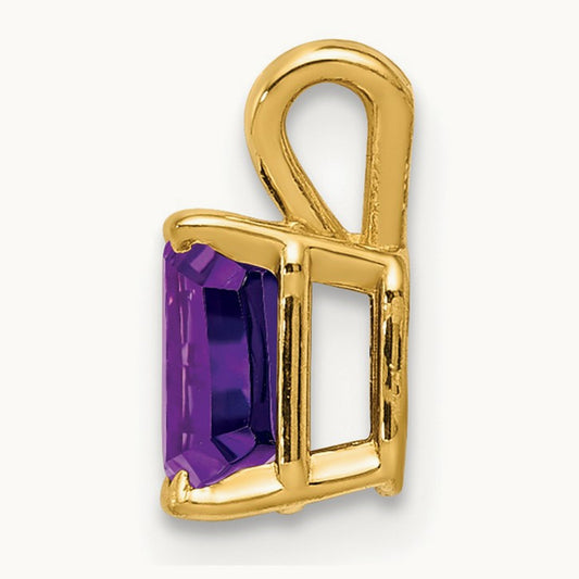 Amethyst Pendant, 14K Yellow Gold