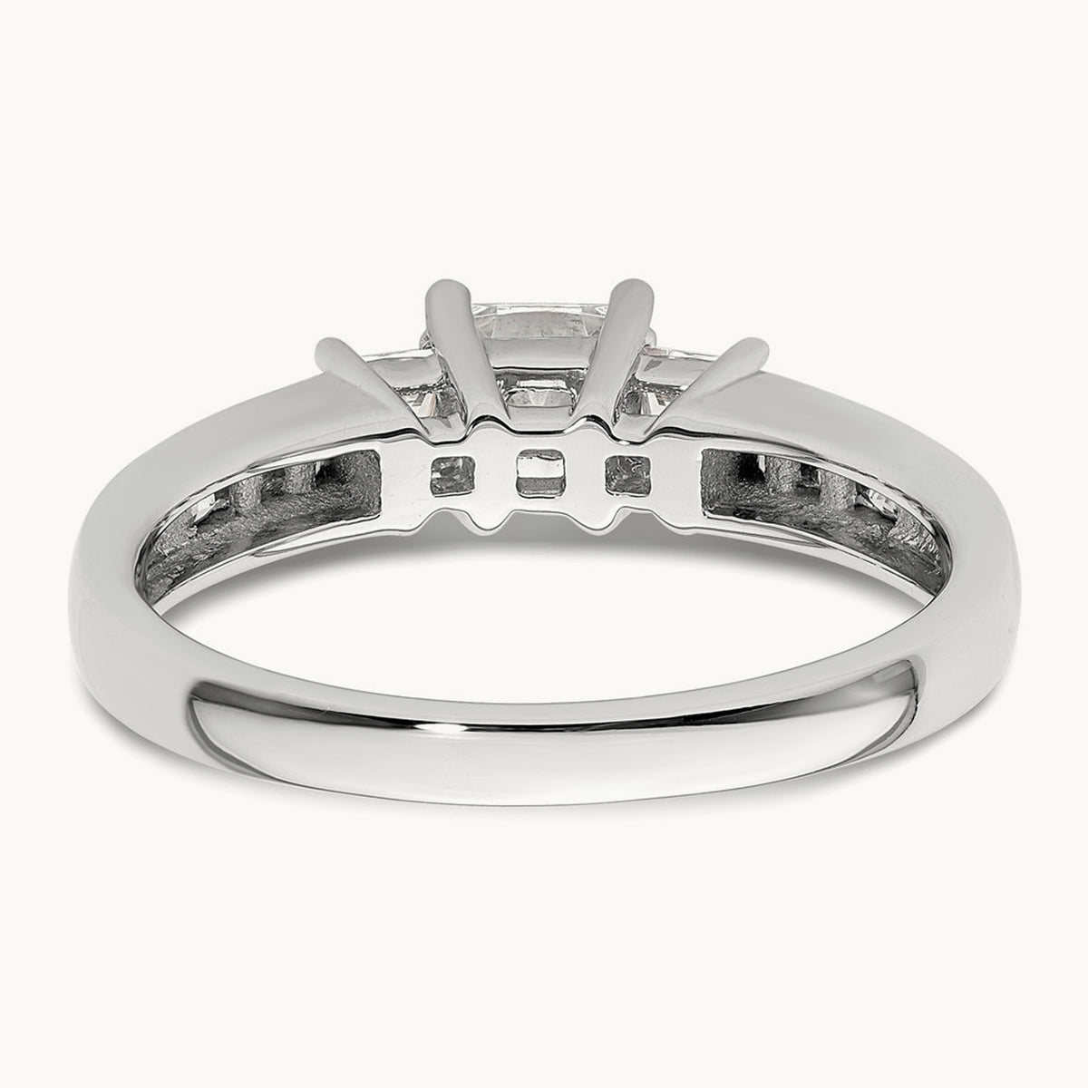 3-Stone Semi-Mount Engagement Ring, 0.10-0.25 ct tw — 1/4 ct, 14K White Gold