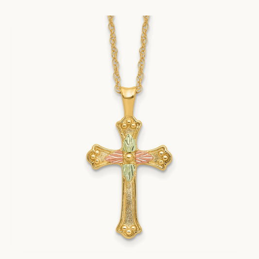 With 12K Accents Black Hills Gold Cross Necklace