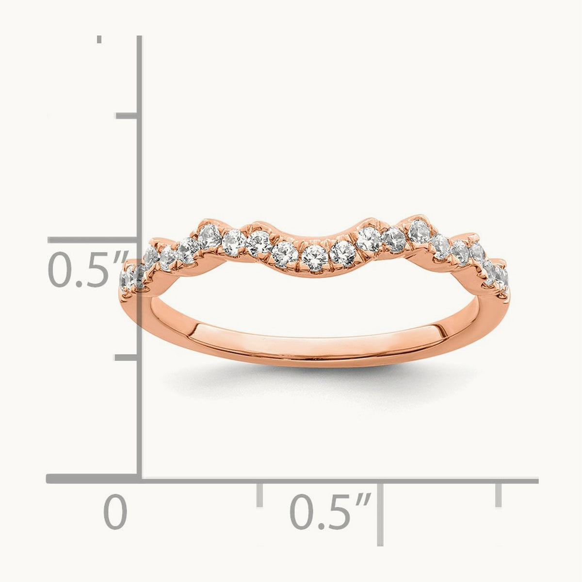 Diamond Matching Wedding band, 14K Rose Gold