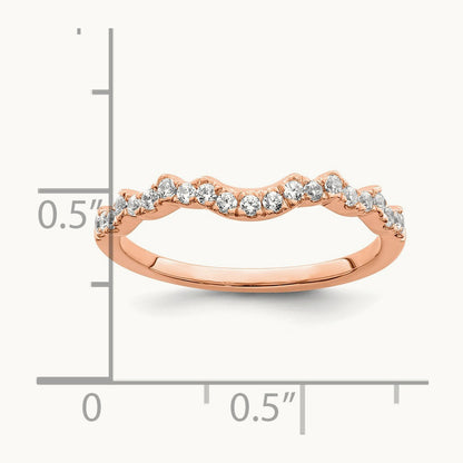 Diamond Matching Wedding band, 14K Rose Gold