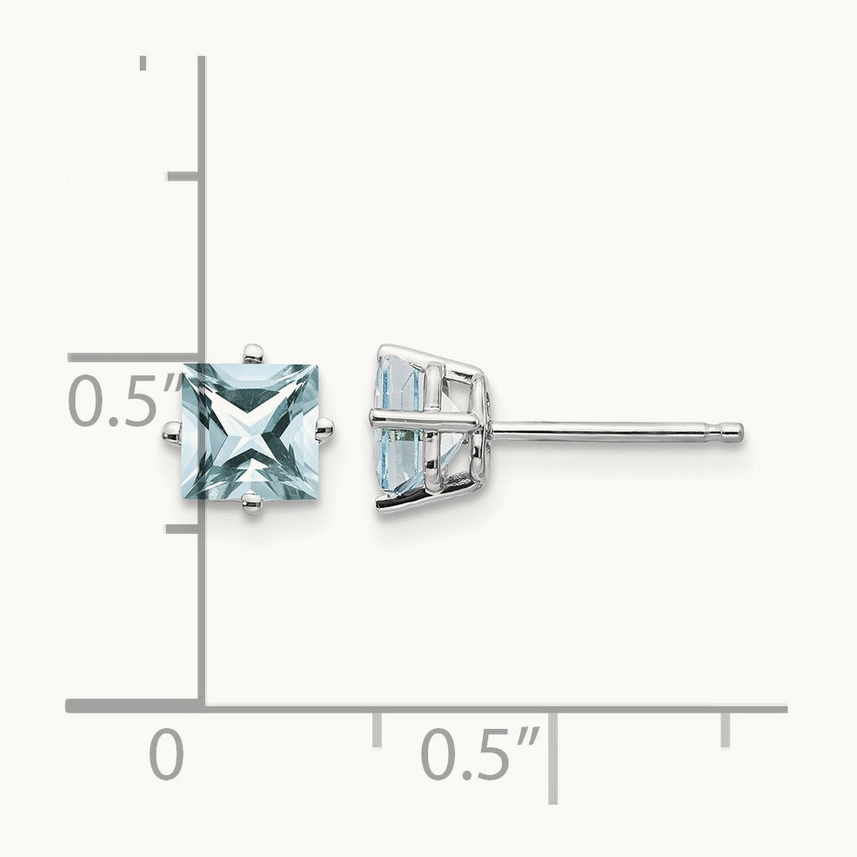 Aquamarine Earrings, 14K White Gold
